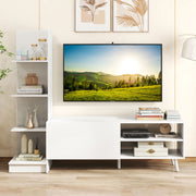 Suporte de TV para TVs até 50 polegadas com Estante Ajustável para Sala de Estar Quarto 140 x 31 x 115,5 cm Branco