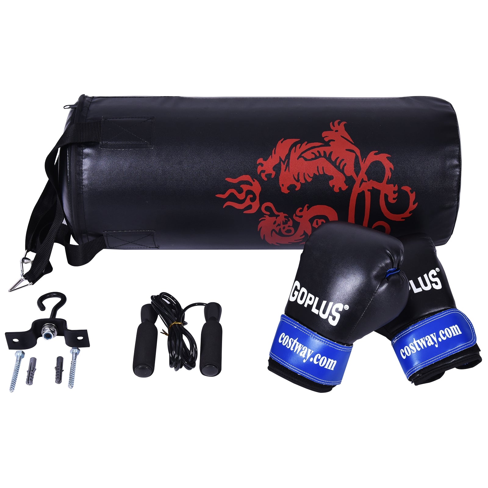 Conjunto de Boxe para Crianças com Saco de Areia Durável para Treinar e Melhorar Força e Exercício Físico 60 x 25 x 25 cm
