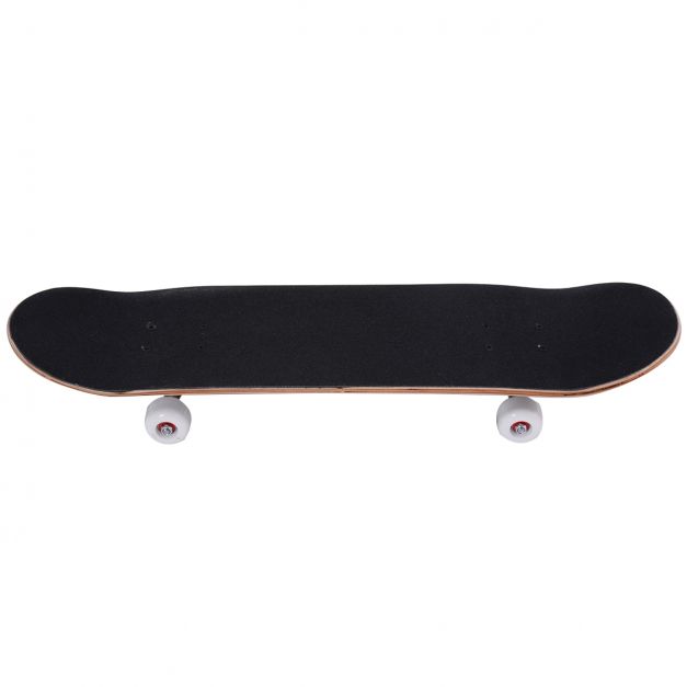 Skateboard Longboards Monopatín Patinete para Crianças Tabuleiro em Madeira de Ácer 79x20cm com 4 Rodas de PU Rosa e Preto