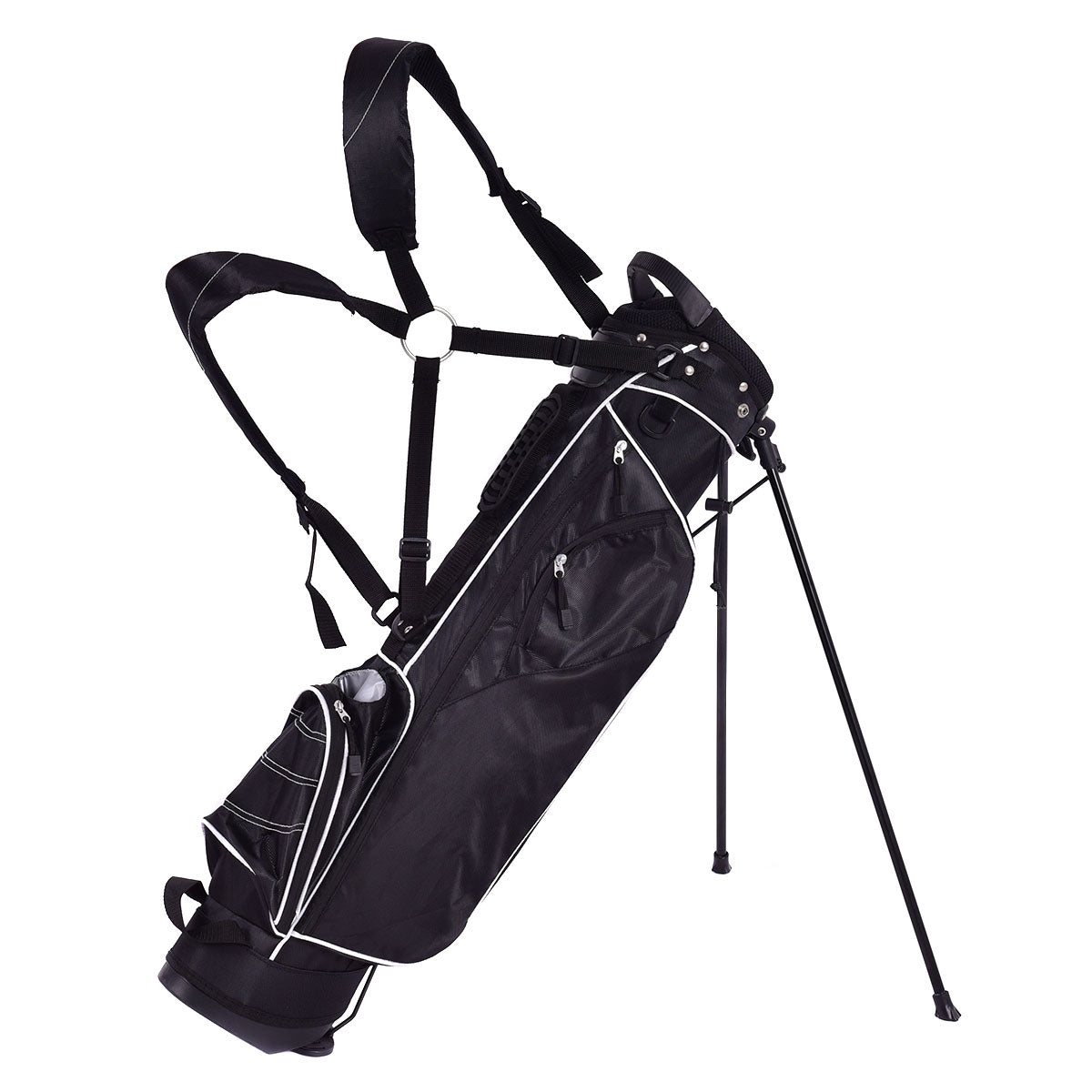 Bolsa de Golfe Clássica de Transporte com Suporte para 4 Compartimentos 17,2 x 25,2 x 79,5 cm Preto