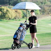 Carrinho de Golfe com 3 Rodas Dobrável Pega Ajustável com Suporte para Guarda-Chuva e Porta-Copos Marcador de Pontuação 68,5 x 131 x 105,5cm Preto