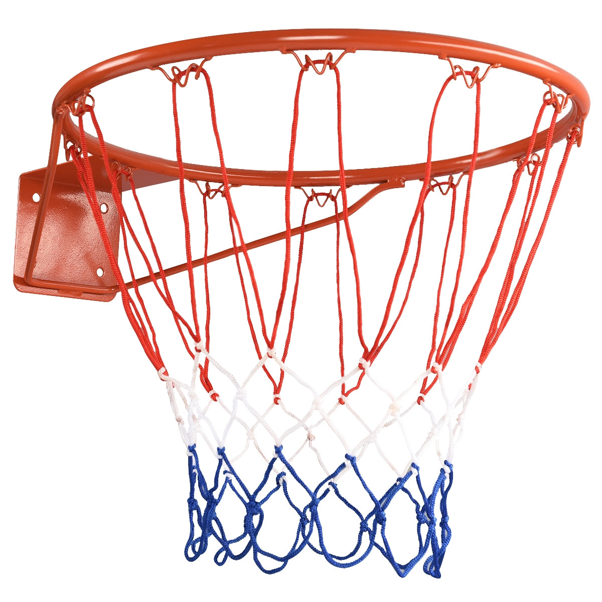 Canasta de Basquetebol com Estrutura em Aço e Rede em Nylon para Interior e Exterior Vermelho Laranja