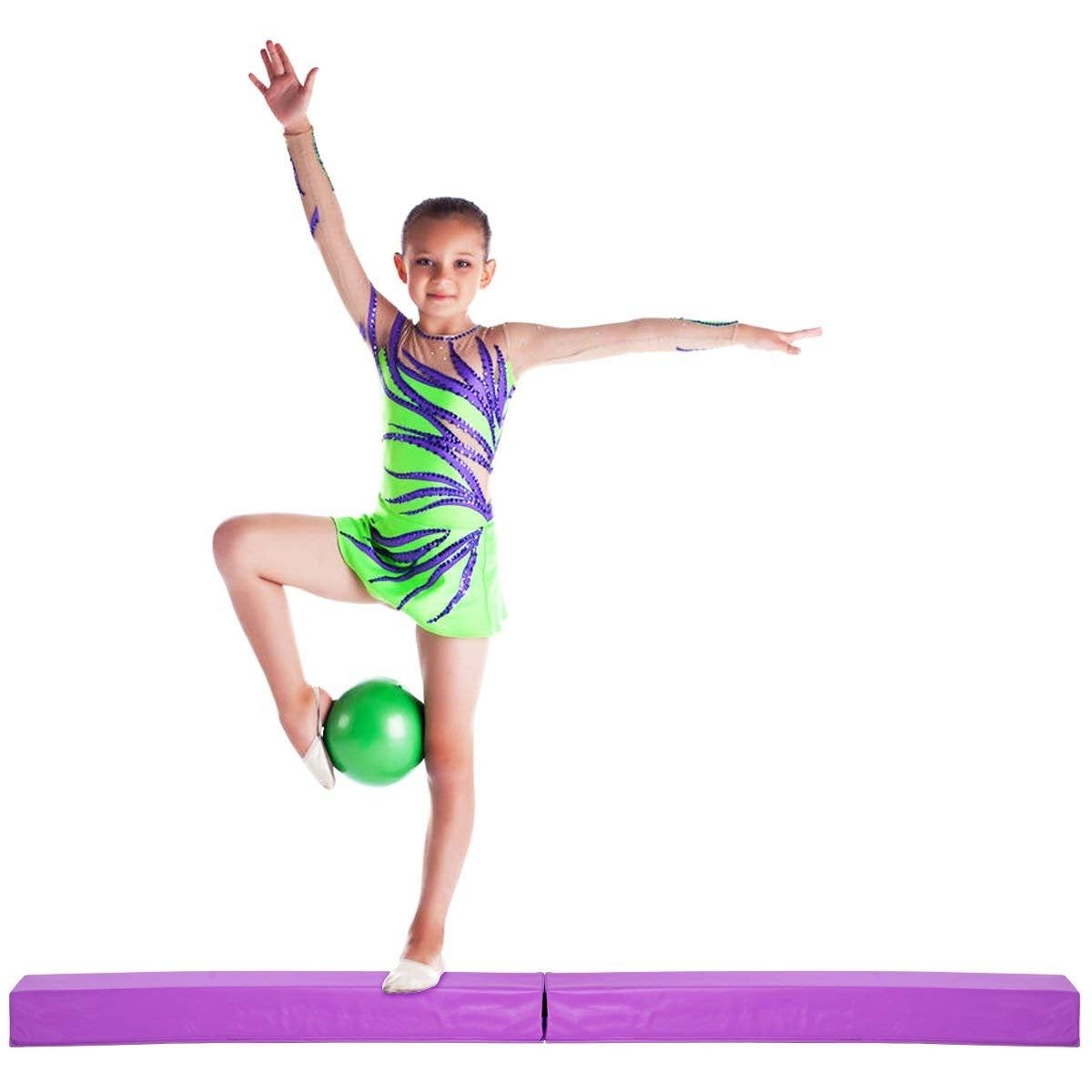 Barra de Equilíbrio de Ginástica PU 117CM Treino de Equilíbrio Fitness Exercício Roxo