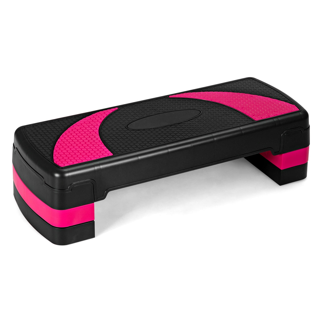 Plataforma Step para Aeróbica e Treino em Casa, Ginásio e Escritório Preto e Rosa 78,5 x 30 x 10-20 cm