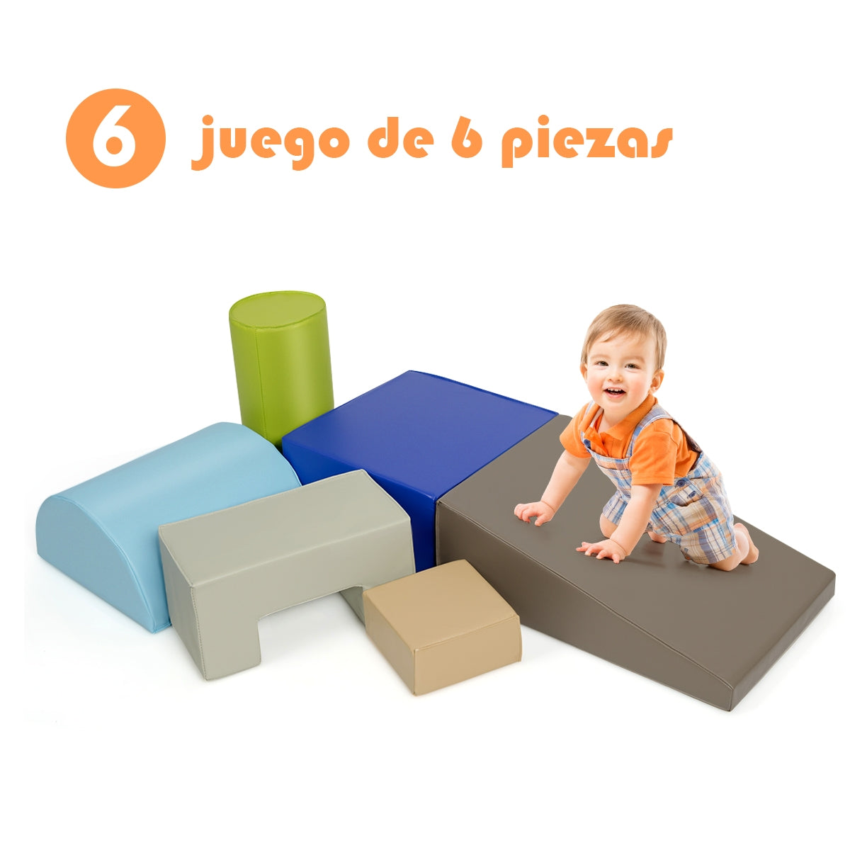 Conjunto de 6 Peças de Diferentes Formas para Brincar e Escalar para Desenvolvimento da Motricidade das Crianças Multicolorido-Verde
