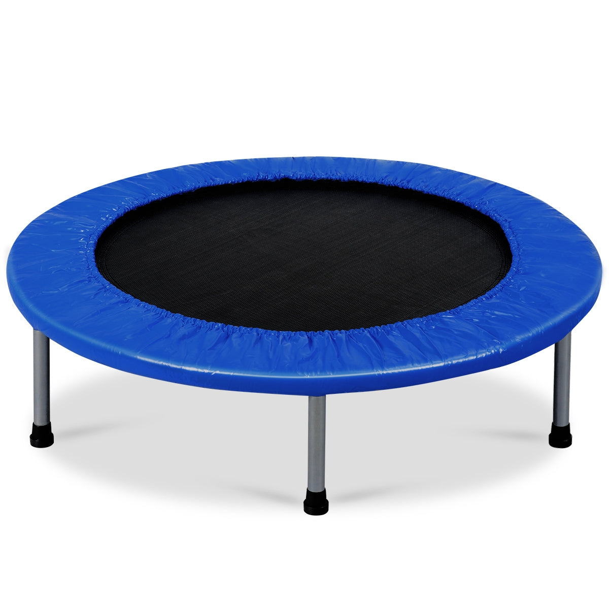 Cama Elástica Dobrável com Almofadas Elásticas e Molas para Cardio Equilíbrio Força Azul Escuro 97 x 97 x 22,5 cm