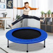 Cama Elástica Dobrável com Almofadas Elásticas e Molas para Cardio Equilíbrio Força Azul Escuro 97 x 97 x 22,5 cm