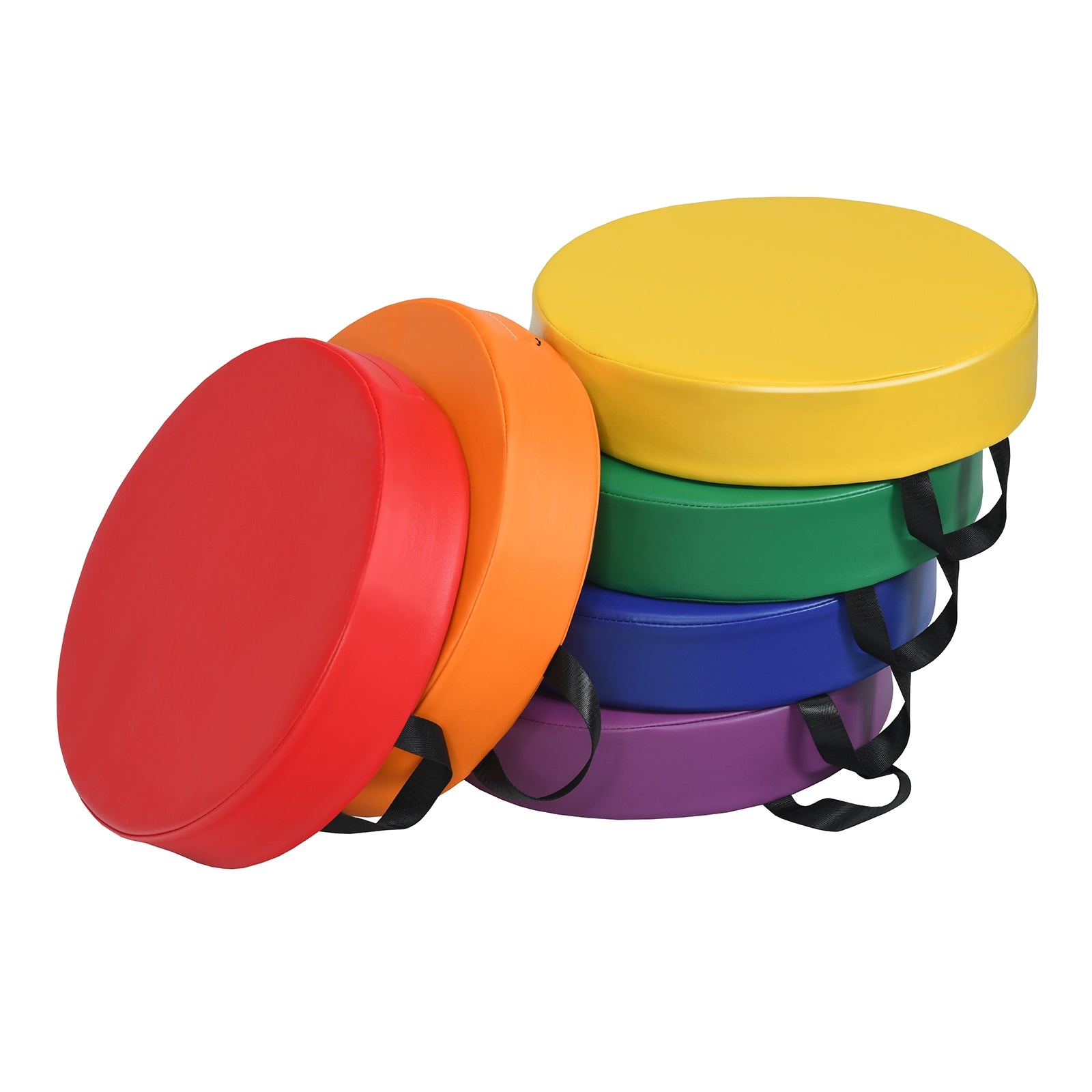 Conjunto de 6 Almofadas Redondas com Pega e Fecho para Crianças em Multicor