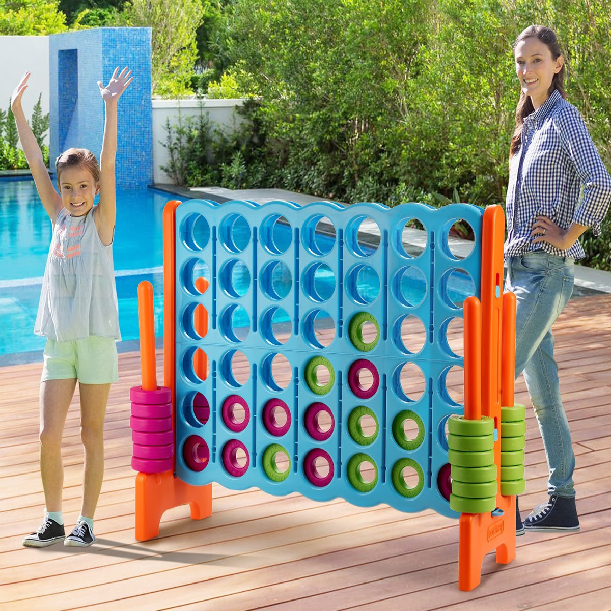 Jogo 4 em Linha Gigante – 120 x 42 x 104 cm – Azul e Laranja – PE e PP