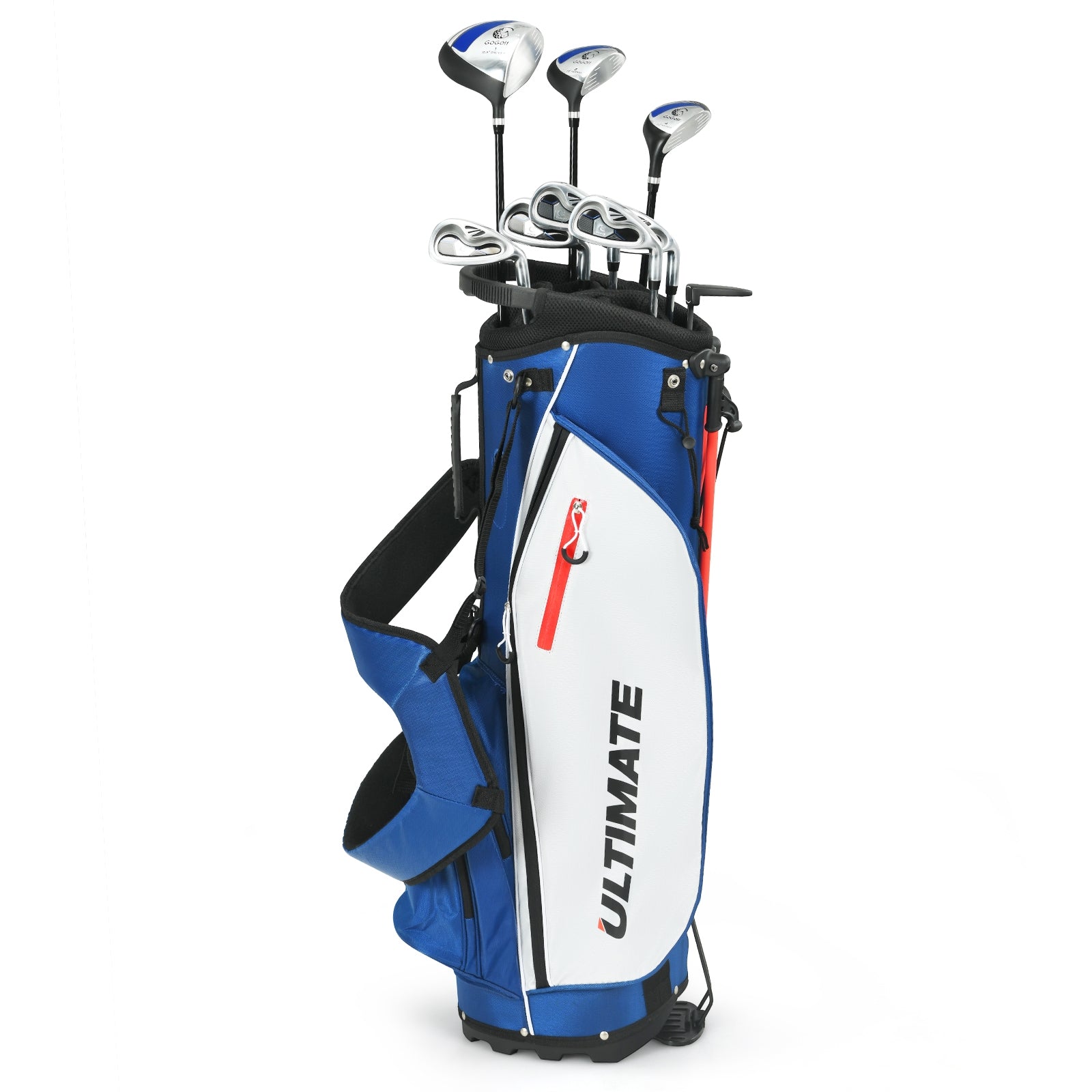 Conjunto com 9 tacos de golfe/Madeira de Fairway/Híbrido/Ferro 6 7 8 9 e Bolsa de Transporte para Homens Presente Perfeito para Golfistas Azul