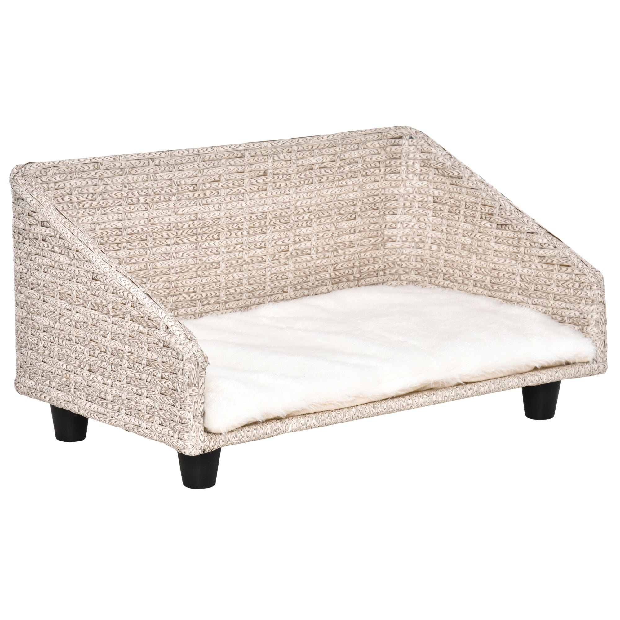 Sofá Cama de Vime para Animais de Estimação 70,5x40x37,5cm Bege
