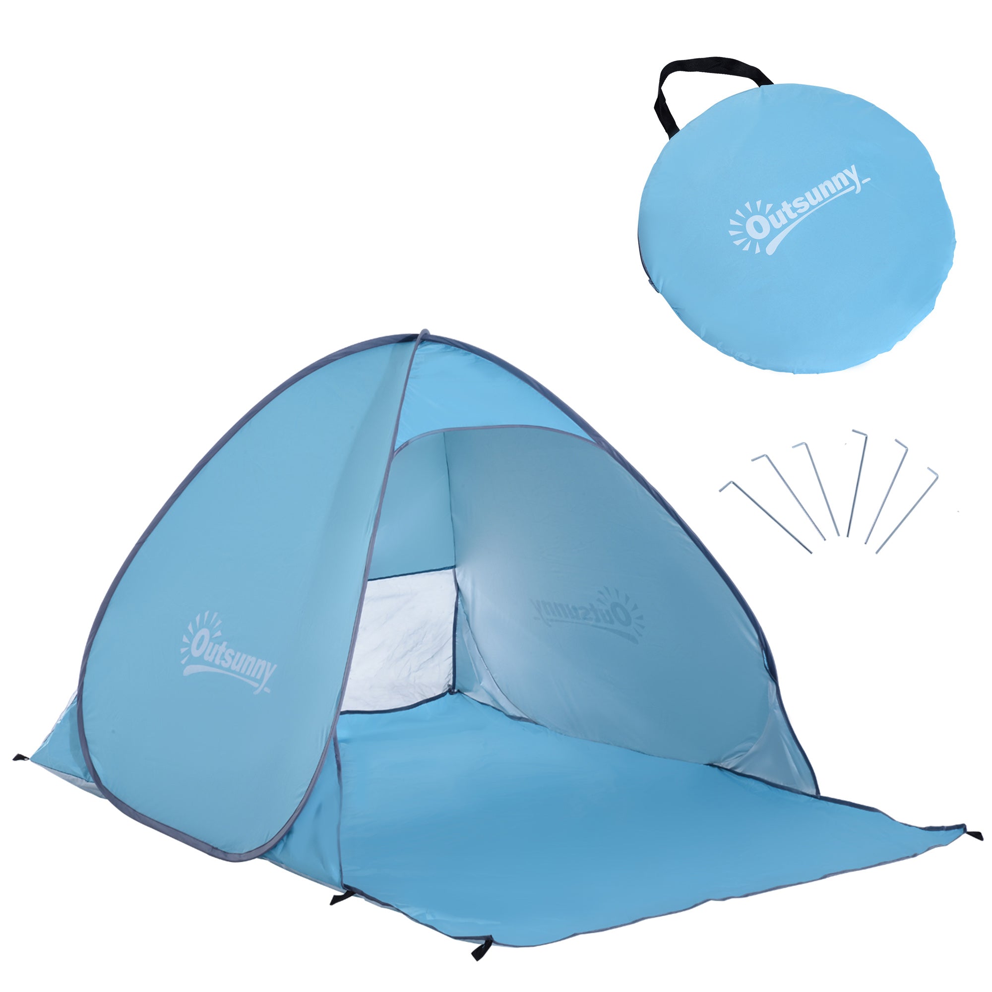 Tenda Pop-up Portátil Azul 200x150x115cm Proteção UV