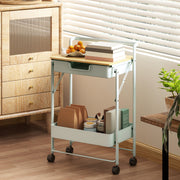 Carrinho Auxiliar com Rodas de 2 Níveis 45x29,5x68 cm Verde Claro