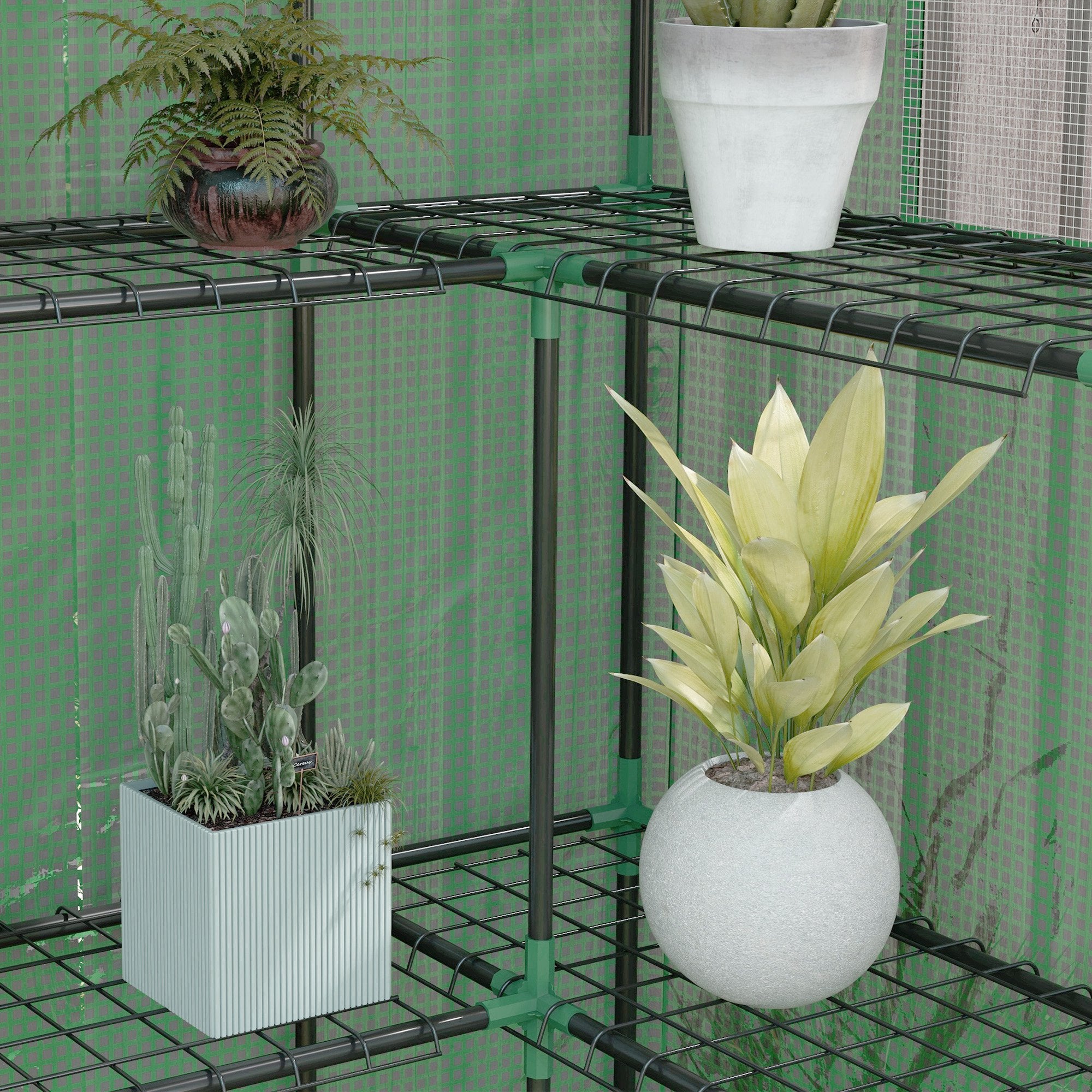 Estufa de Jardim – 140x73x190 cm – Verde – Aço e PE