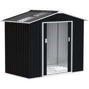Abrigo de Jardim Metálico 213x130x185 cm - Cor Cinza Escuro