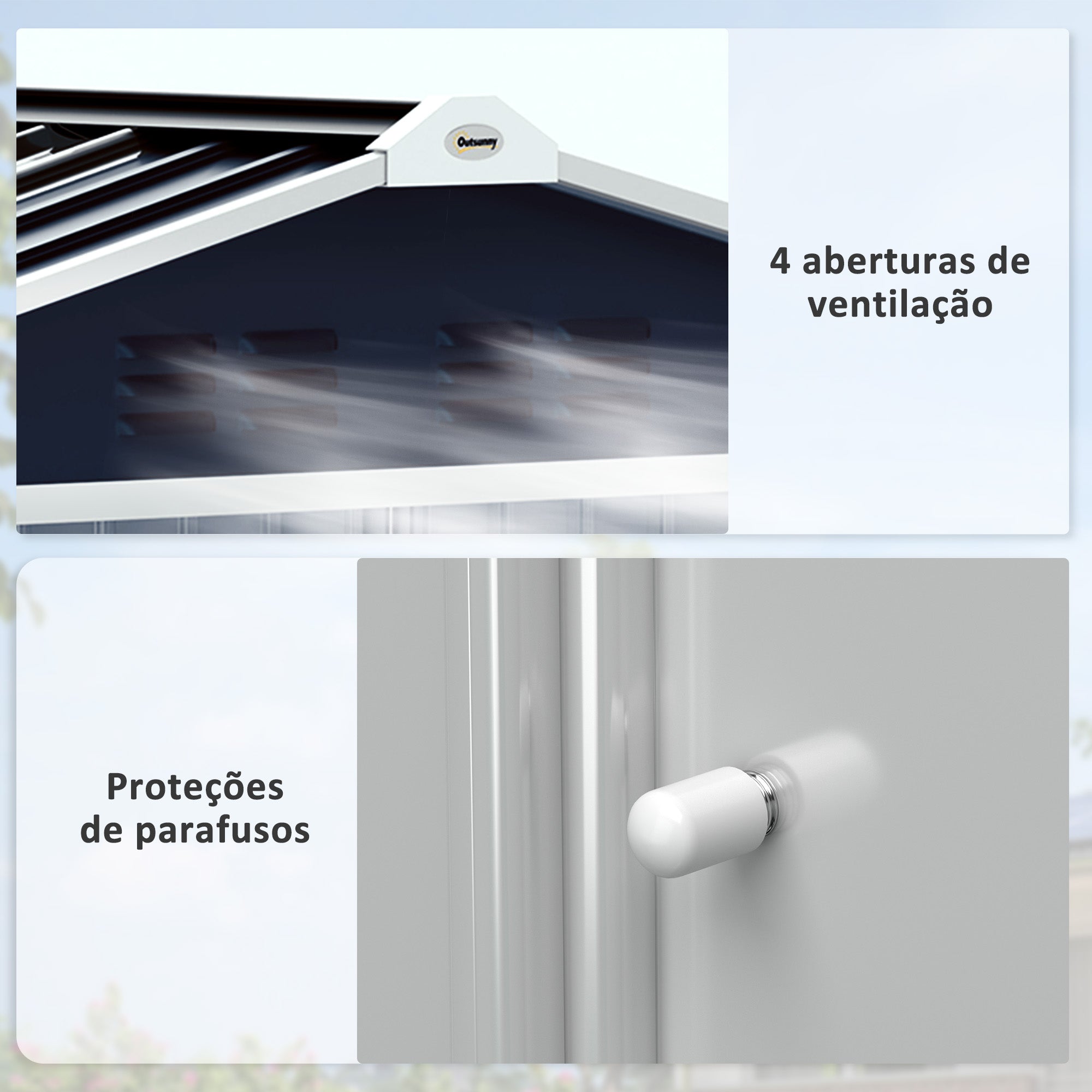 Abrigo de Jardim Metálico 213x130x185 cm - Cor Cinza Escuro