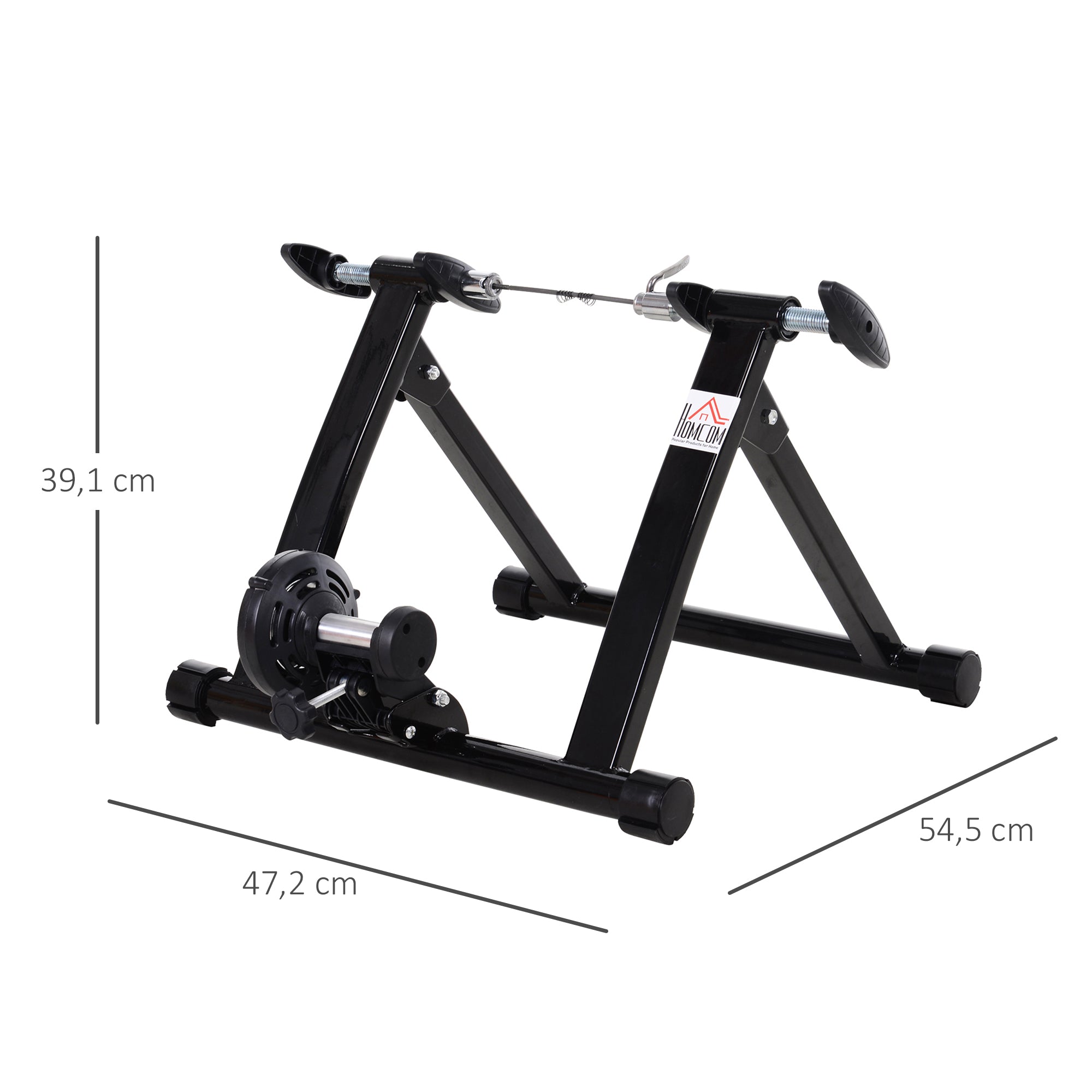 Rolo de Bicicleta para Treinamento Dobrável com Resistência Magnética 54,5x47,2x39,1cm Preto