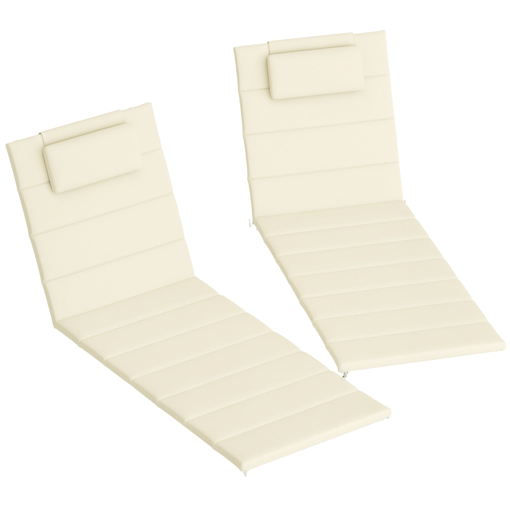 Almofadas para Espreguiçadeira 203x66x3 cm - Cor Creme Branco