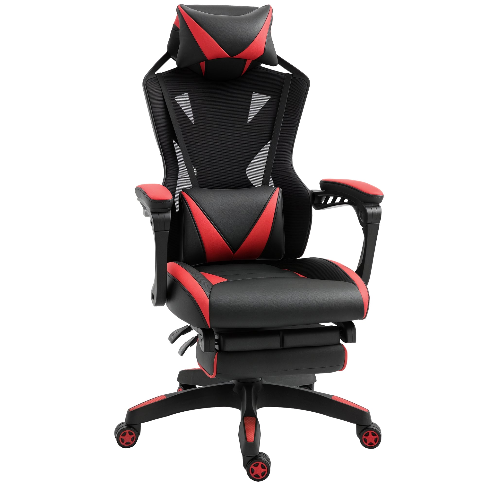 Cadeira Gaming Ergonómica com Encosto Ajustável 65x70x117-125cm Vermelho