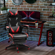 Cadeira Gaming Ergonómica com Encosto Ajustável 65x70x117-125cm Vermelho