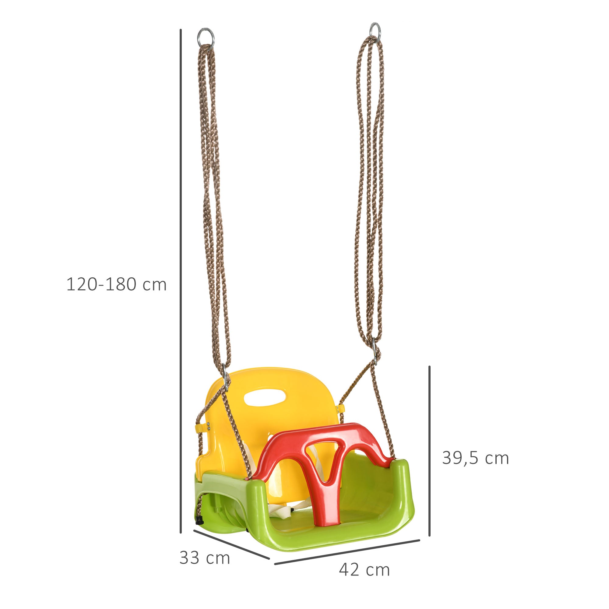 Baloiço Infantil Multicor 42x33x120-180 cm - Diversão e Segurança Garantidas