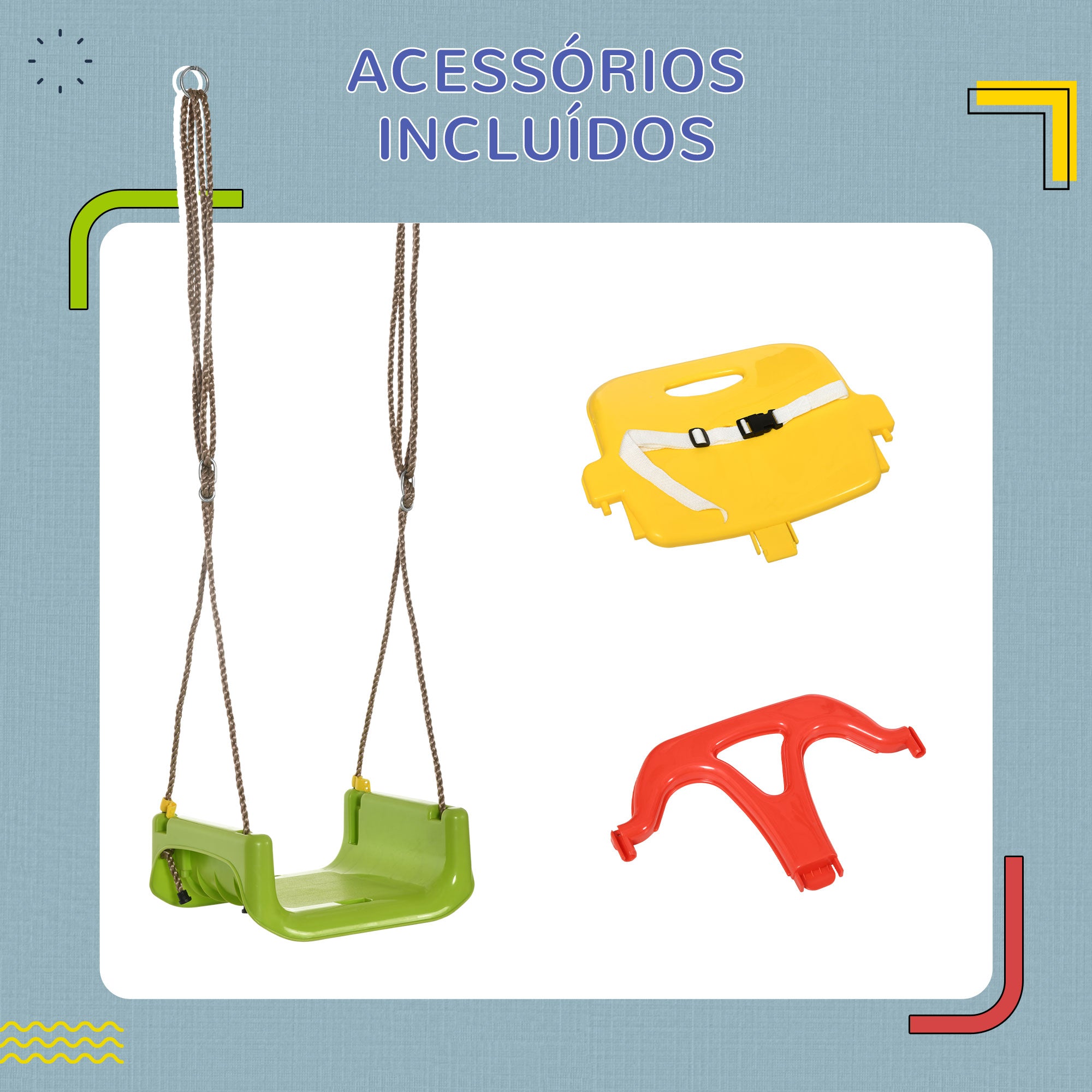 Baloiço Infantil Multicor 42x33x120-180 cm - Diversão e Segurança Garantidas