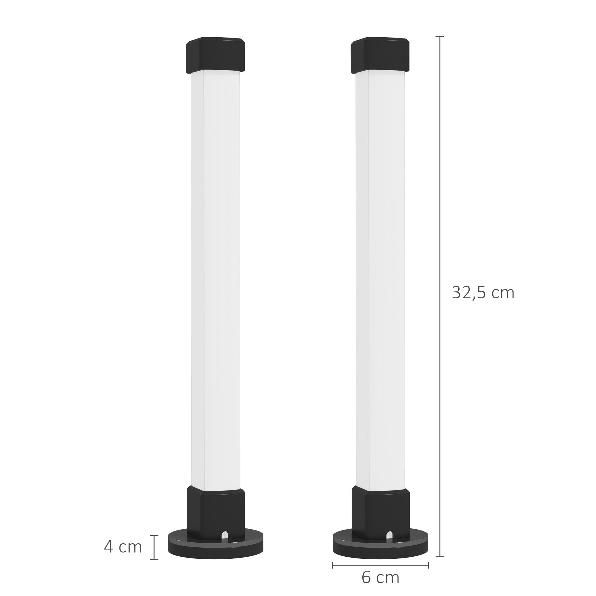 Candeeiros de Mesa LED 6x6x32,5 cm Branco