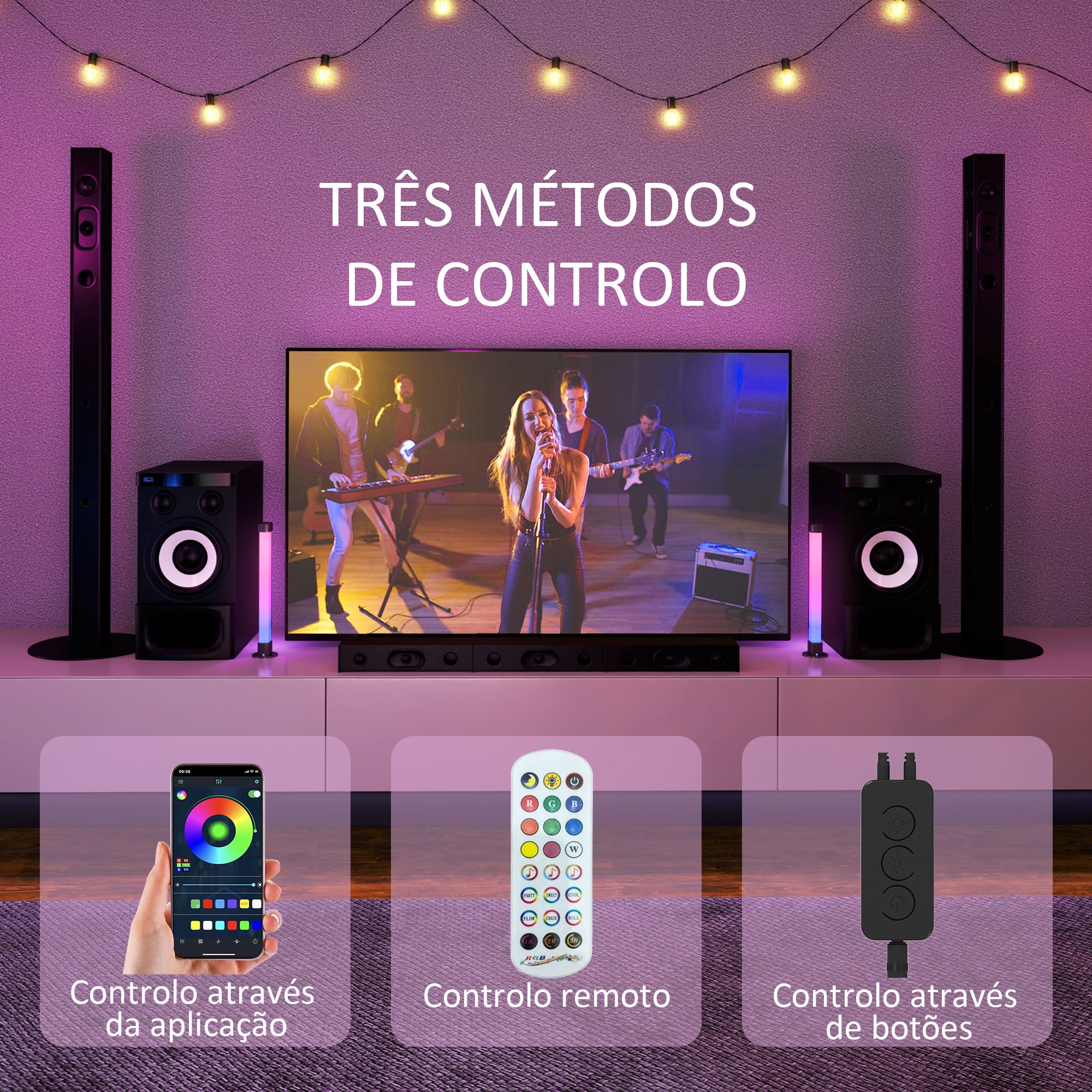 Candeeiros de Mesa LED 6x6x32,5 cm Branco