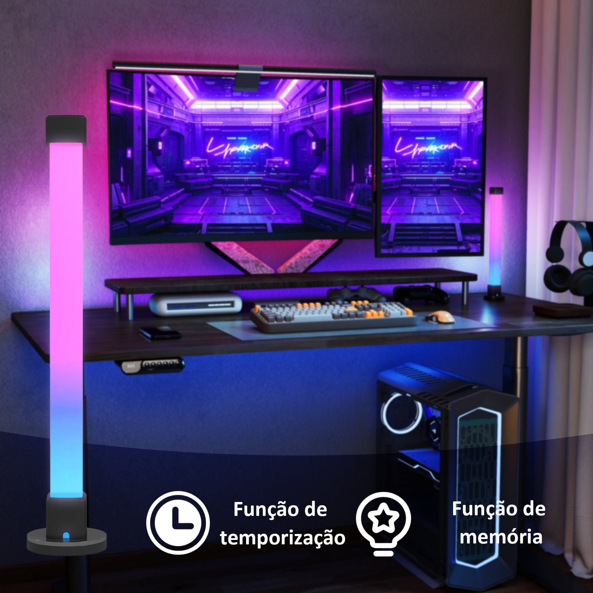 Candeeiros de Mesa LED 6x6x32,5 cm Branco