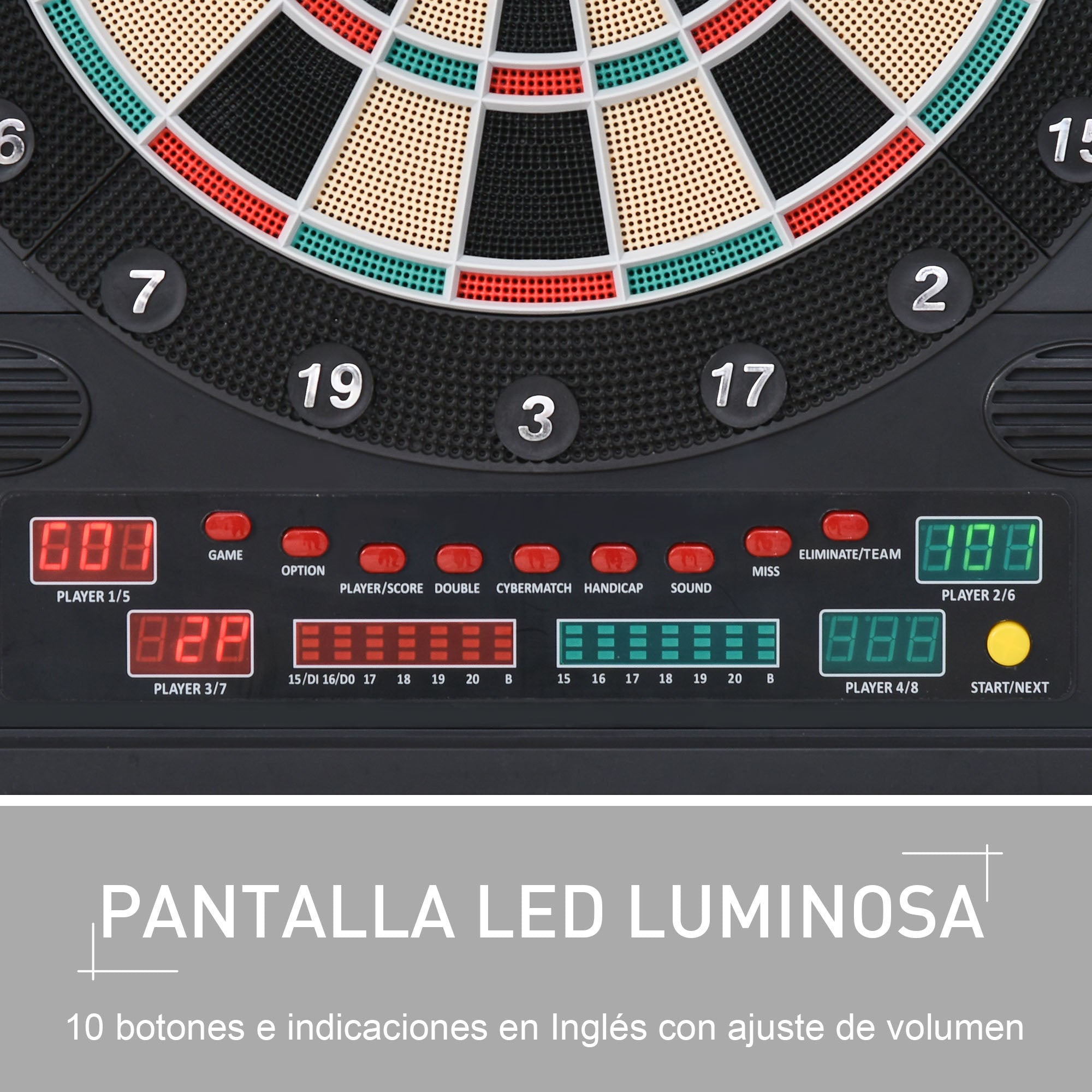 Alvo Eletrônico Digital para 8 Jogadores 51x6,5x57 cm Branco e Preto