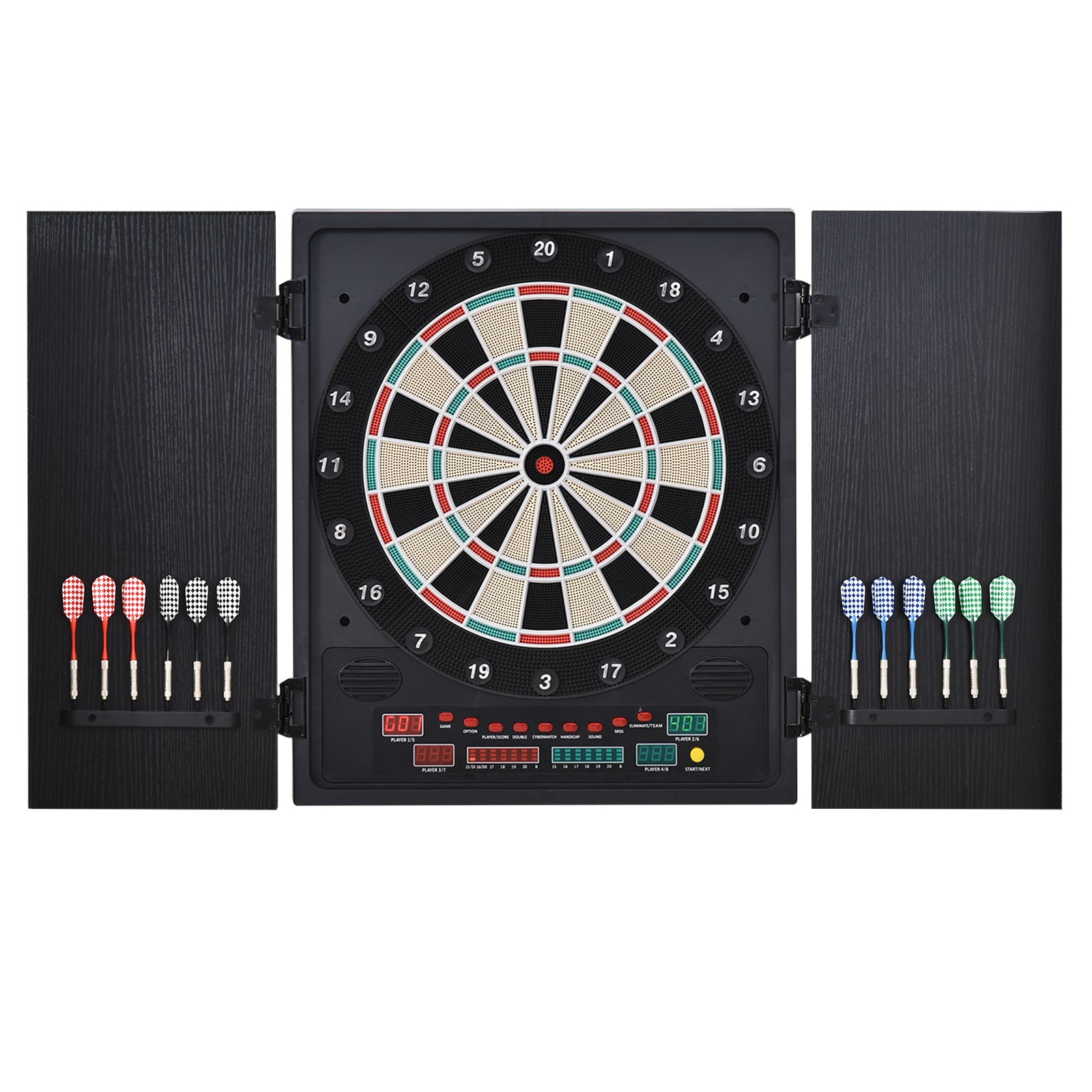 Alvo Eletrônico Digital para 8 Jogadores 51x6,5x57 cm Branco e Preto