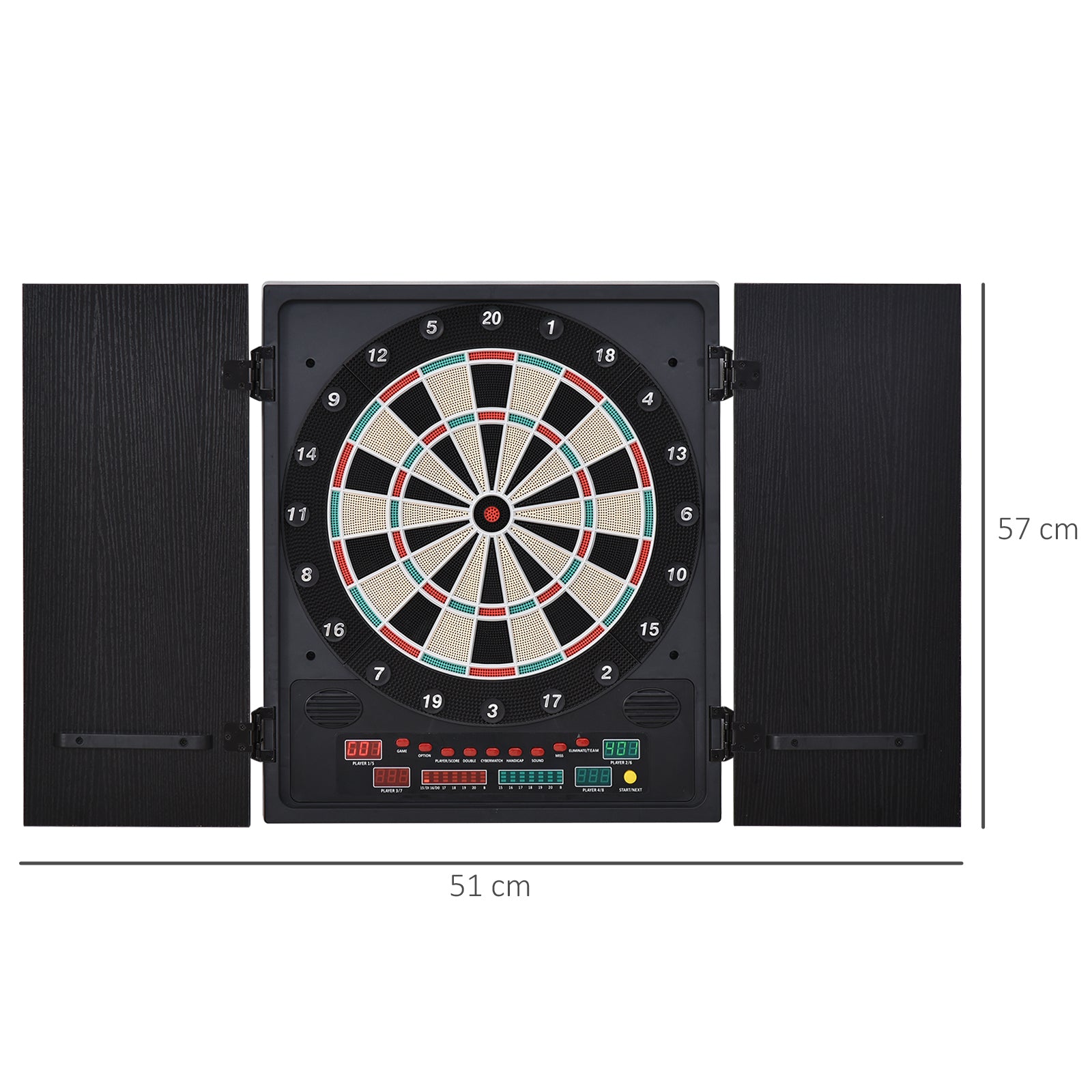 Alvo Eletrônico Digital para 8 Jogadores 51x6,5x57 cm Branco e Preto