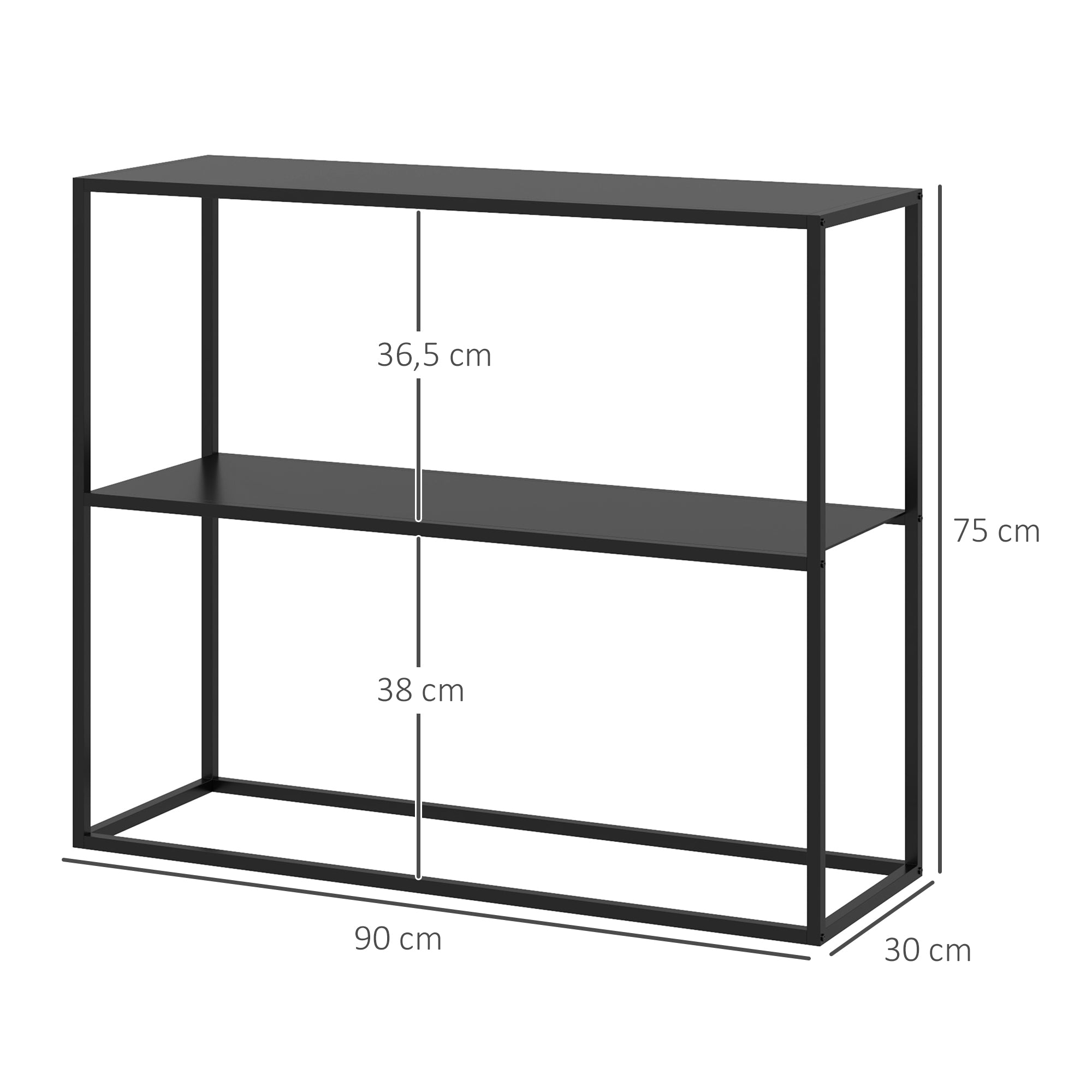 Mesa Consola Estilo Industrial 90x30x75 cm Cor Preto