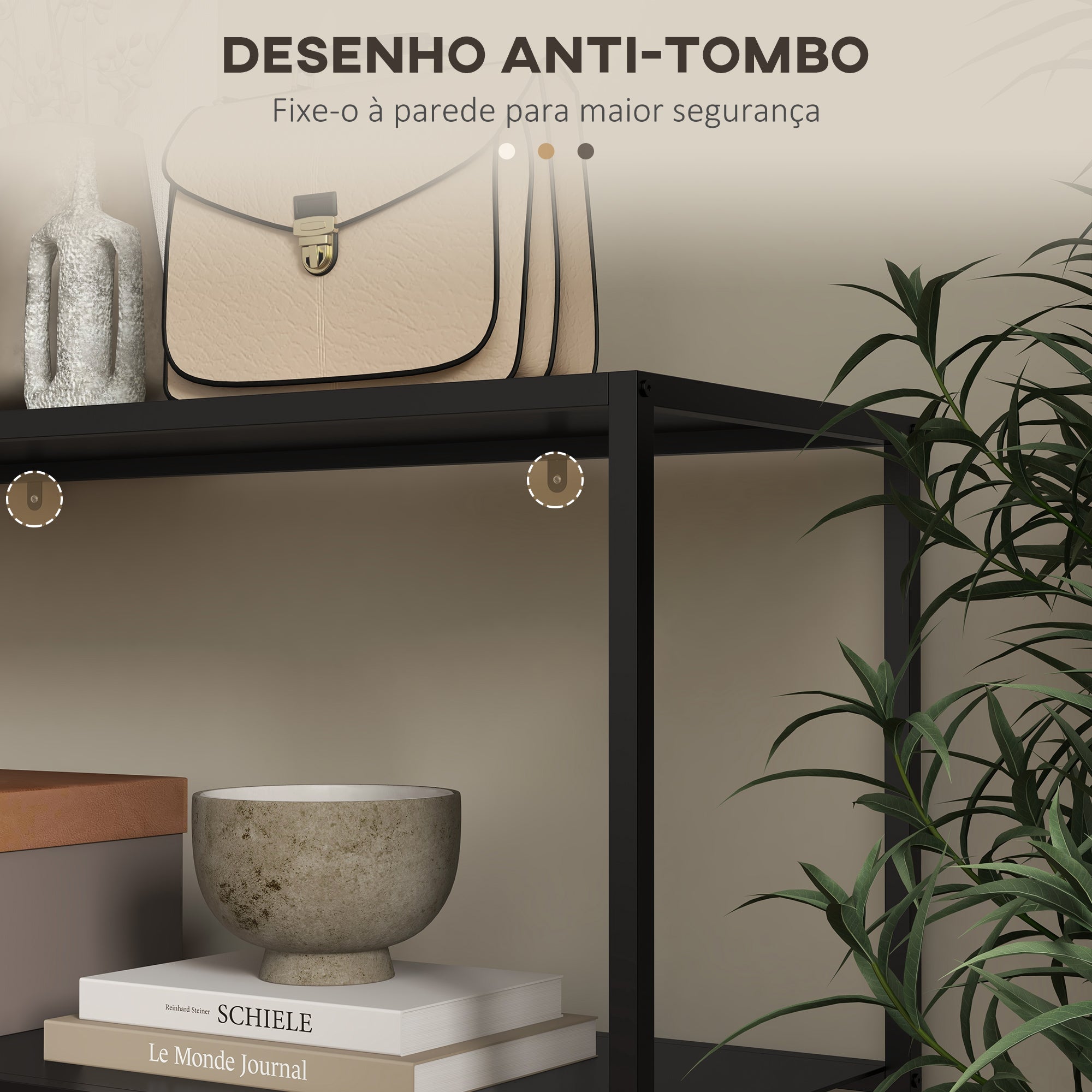 Mesa Consola Estilo Industrial 90x30x75 cm Cor Preto
