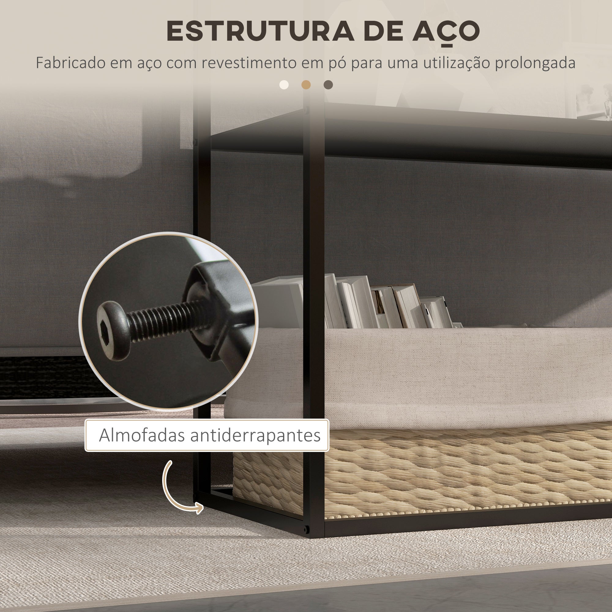 Mesa Consola Estilo Industrial 90x30x75 cm Cor Preto