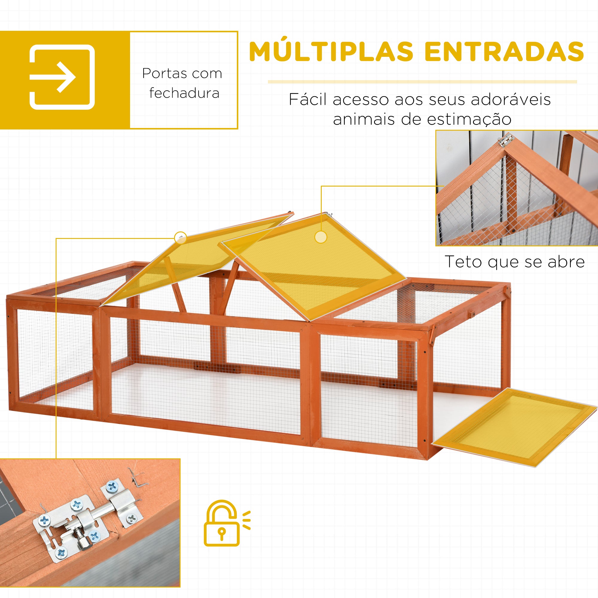 Coelheira de Madeira Natural – 180x90x48 cm
