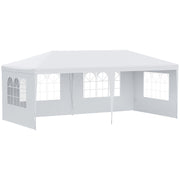 Tenda de Jardim 583x293x250cm com Paredes Removíveis - Cor Branco
