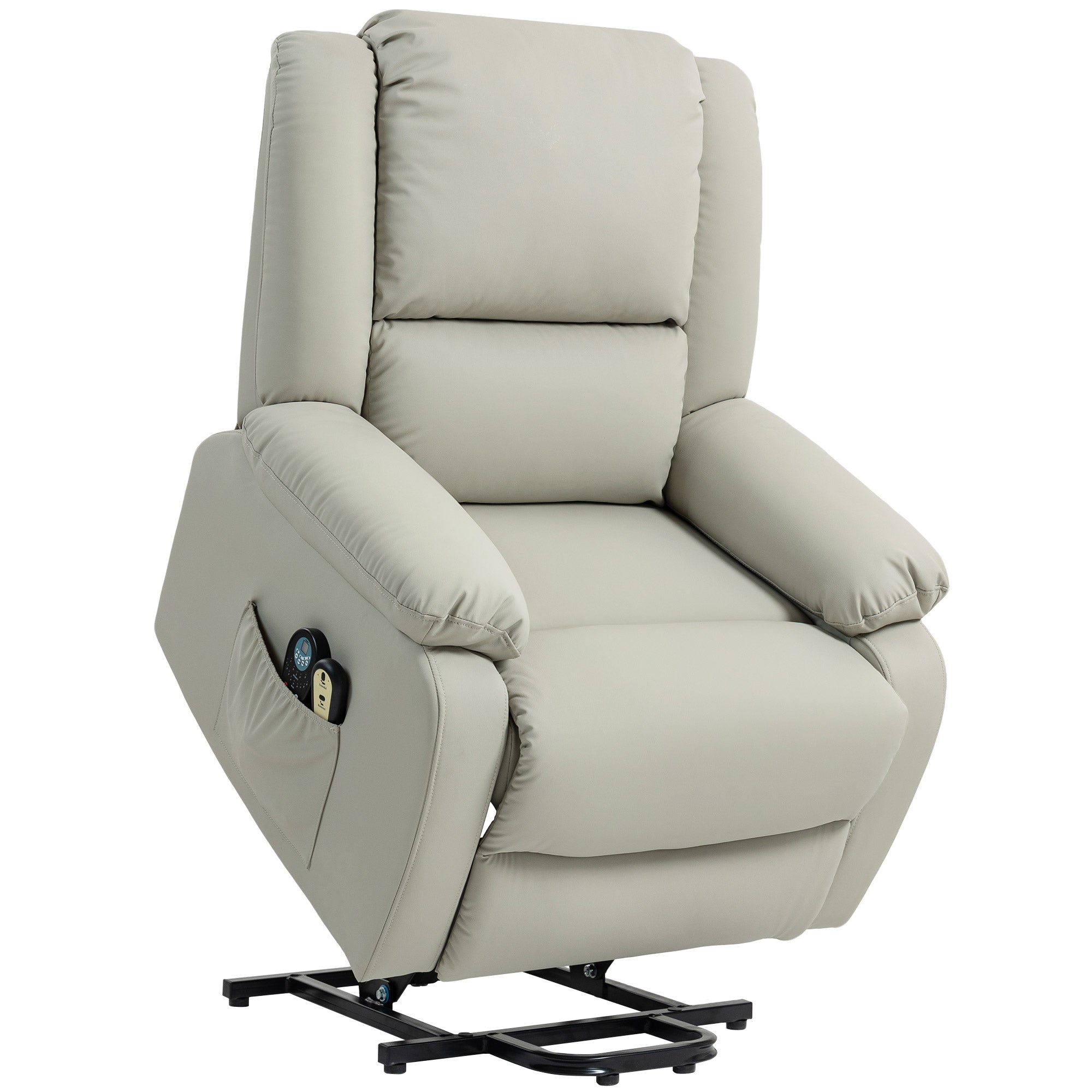 Poltrona Relax Elétrica com 8 Pontos de Massagem e Aquecimento - Cinza Claro 89x93x105 cm