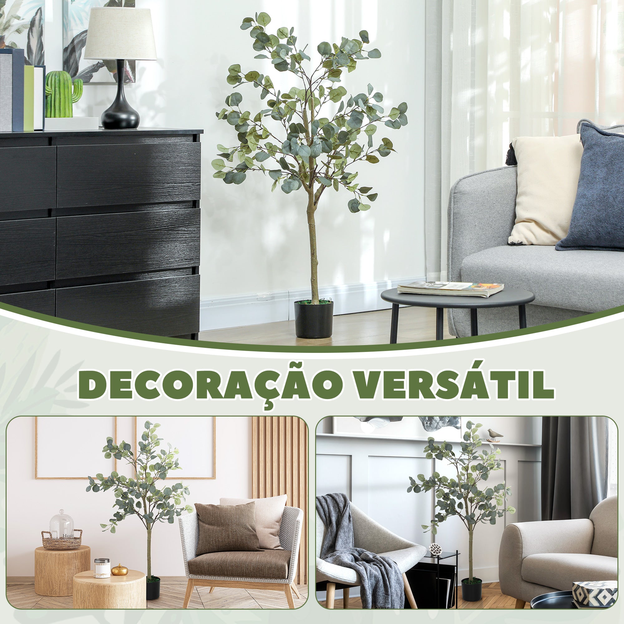 Planta Artificial de Eucalipto 150 cm Verde