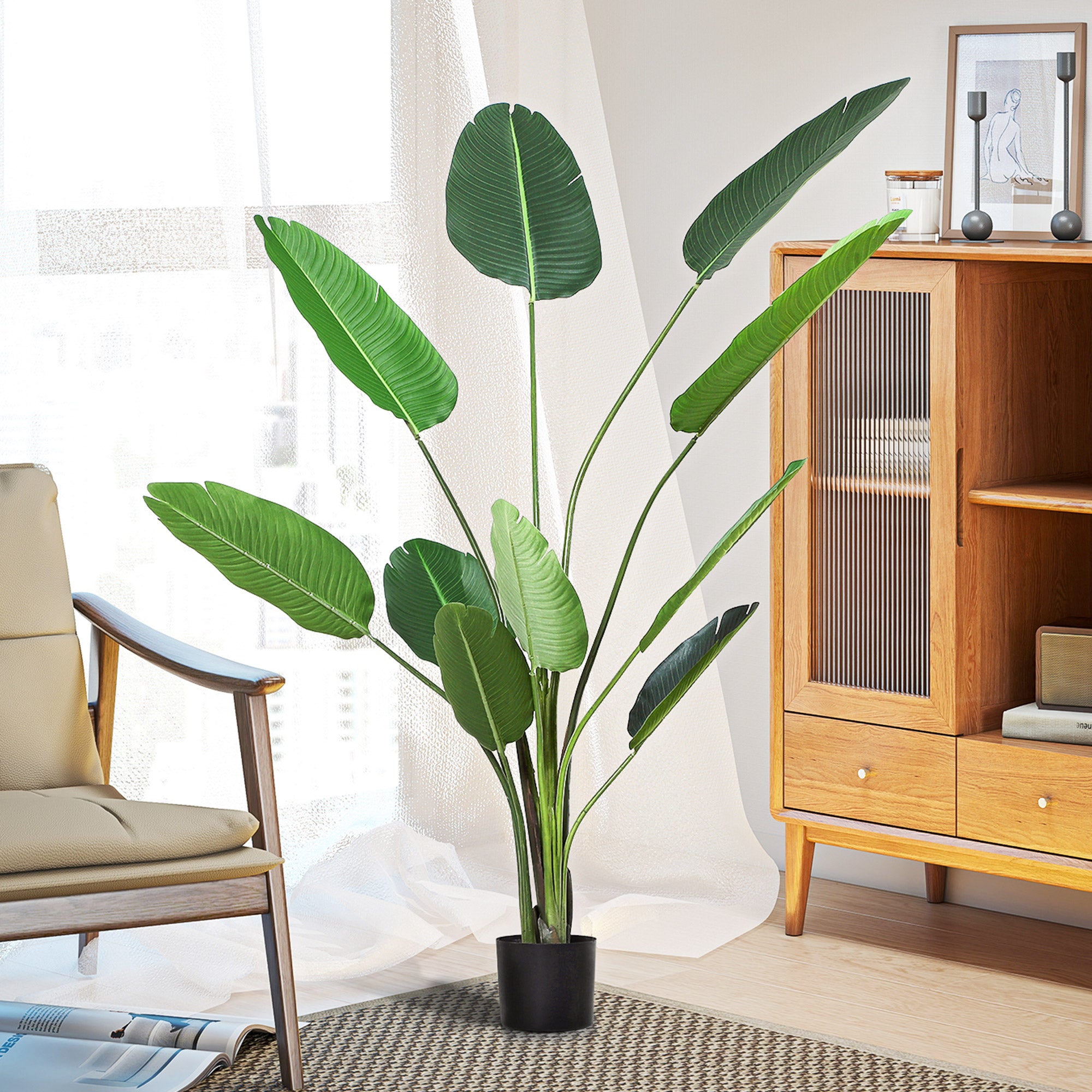 Planta Artificial Palmeira Verde Ø18x180cm - Decoração Interior e Exterior