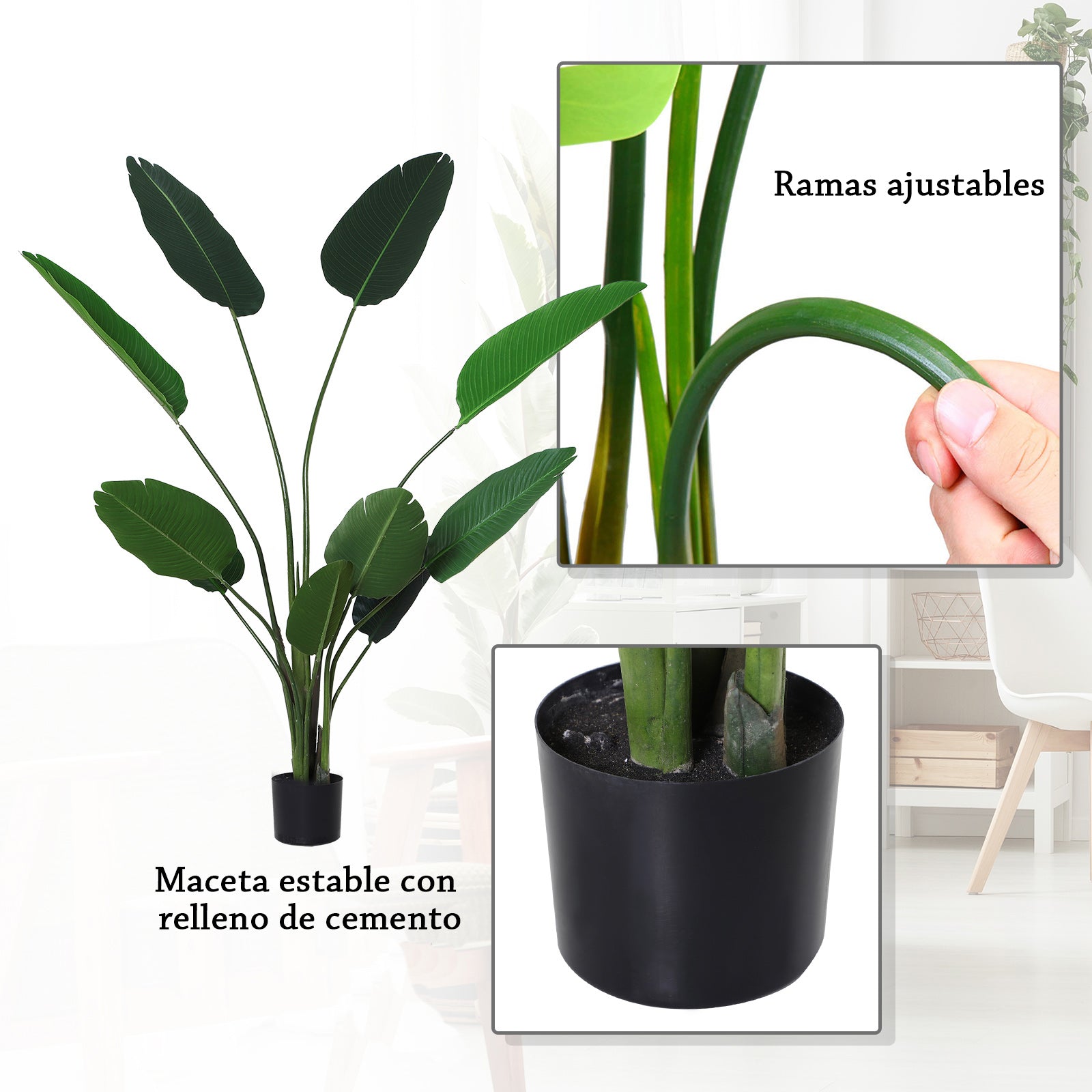 Planta Artificial Palmeira Verde Ø18x180cm - Decoração Interior e Exterior