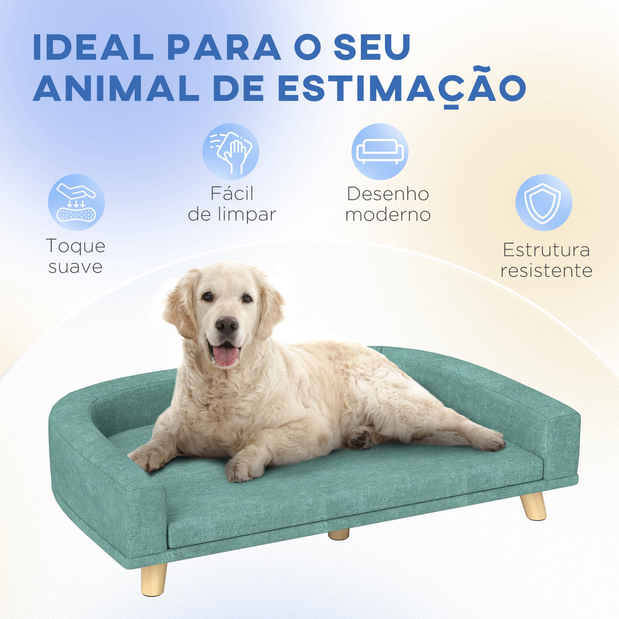 Sofá Cama para Cães Verde 98x67x25 cm