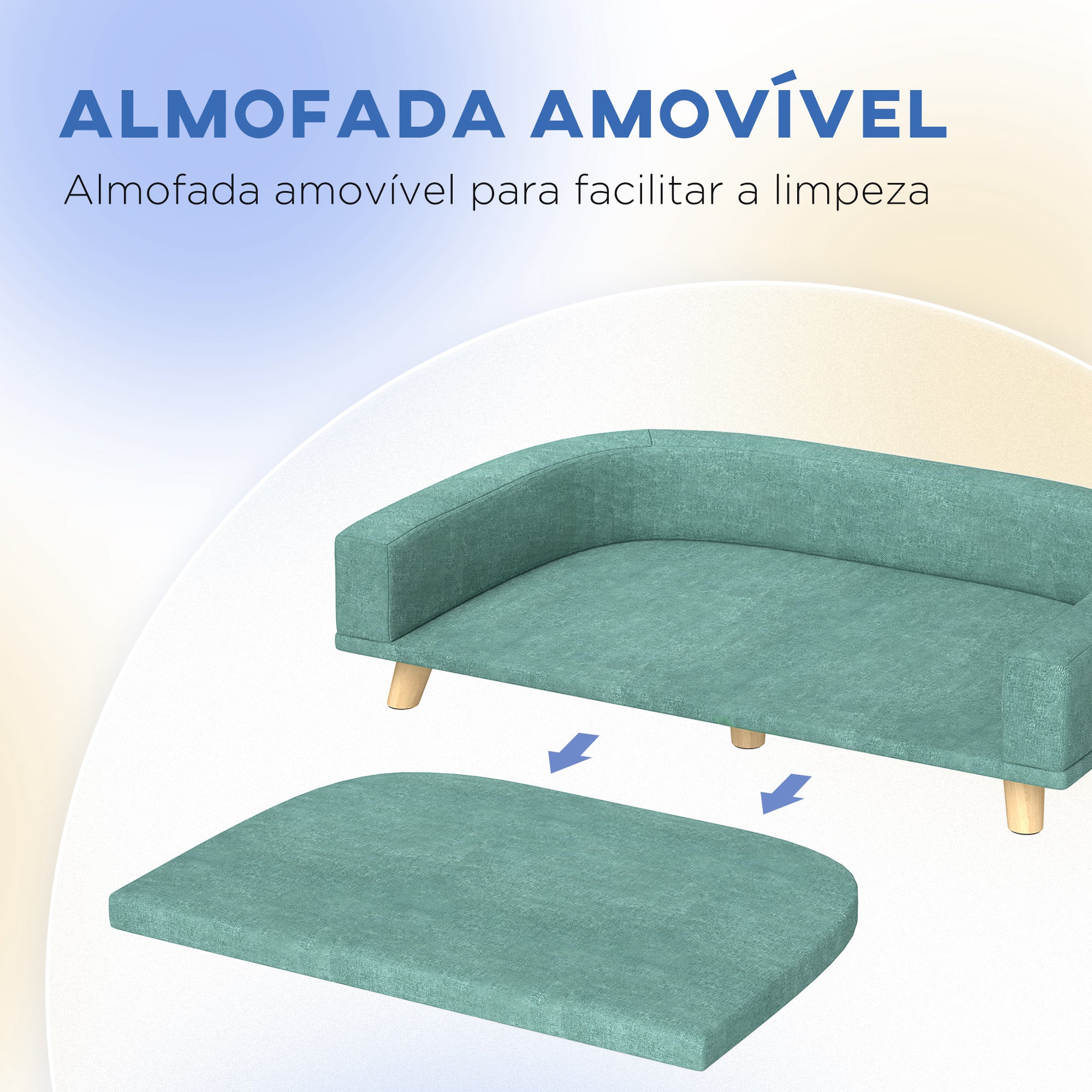 Sofá Cama para Cães Verde 98x67x25 cm