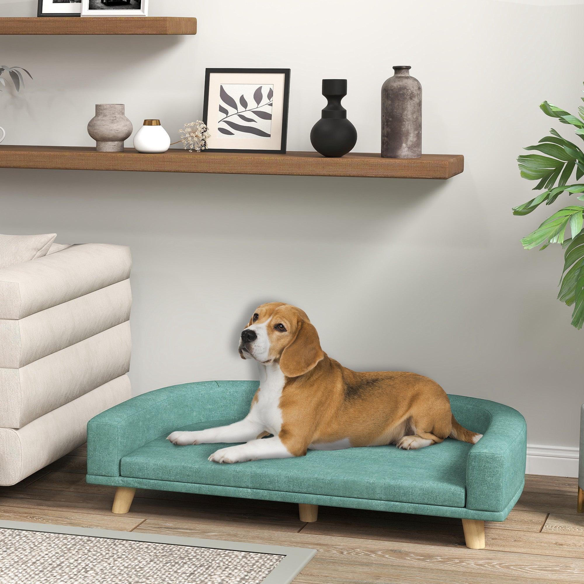 Sofá Cama para Cães Verde 98x67x25 cm
