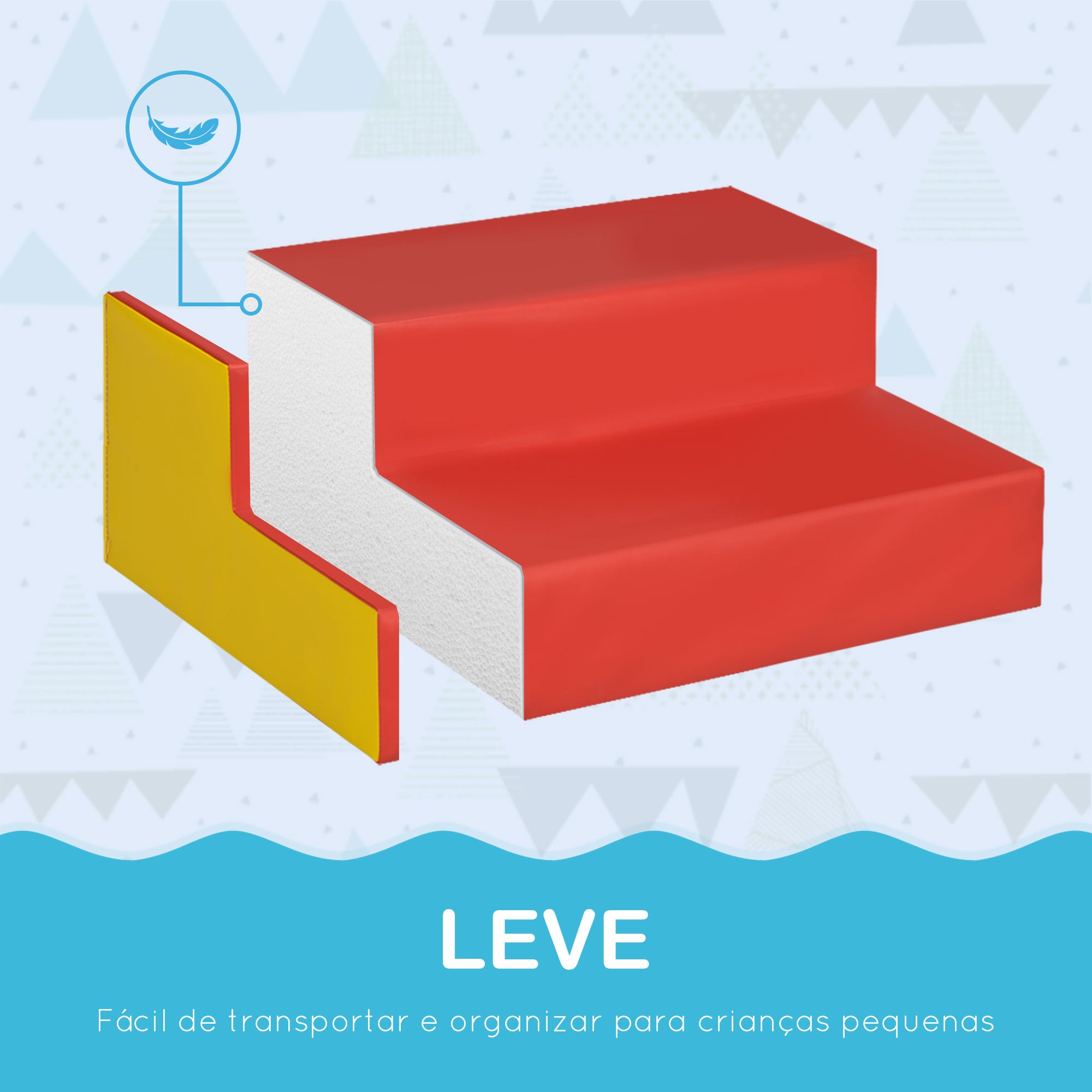 Conjunto de 6 Blocos de Espuma – 150x100x24cm – Multicor – PU e EPE