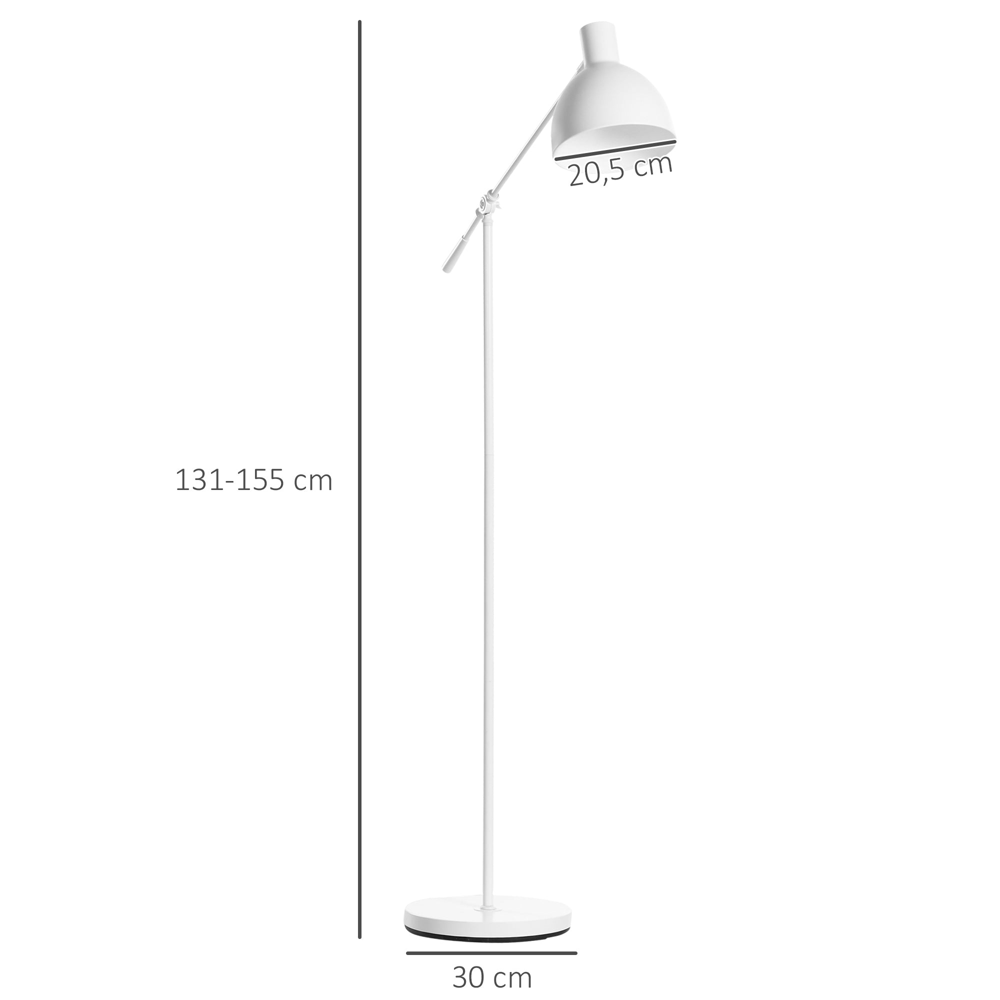 Candeeiro de Pé Estilo Industrial Branco Ø30x155 cm