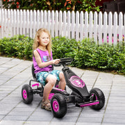 Kart a Pedais Infantil Rosa 121x58x61 cm para Crianças 5-12 Anos
