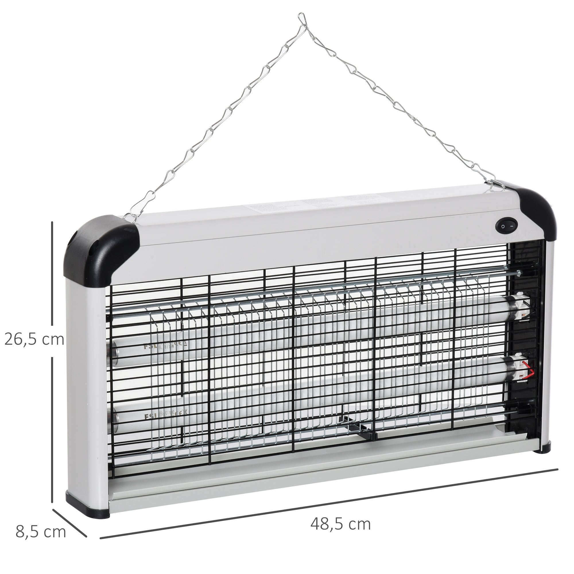 Lâmpada Anti-Mosquitos Elétrica Prata 48,5x8,5x26,5 cm - Mata Mosquitos Elétrico