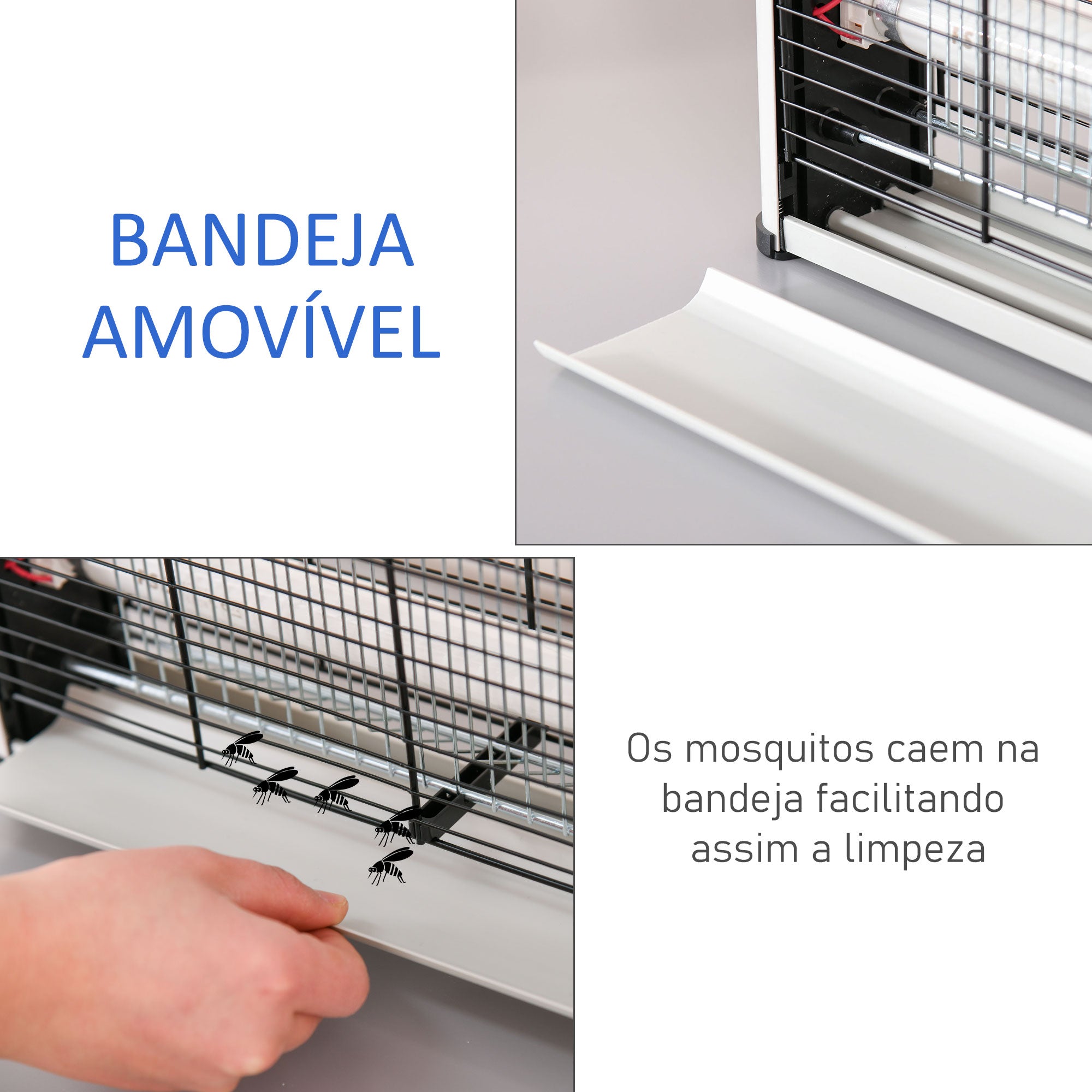 Lâmpada Anti-Mosquitos Elétrica Prata 48,5x8,5x26,5 cm - Mata Mosquitos Elétrico