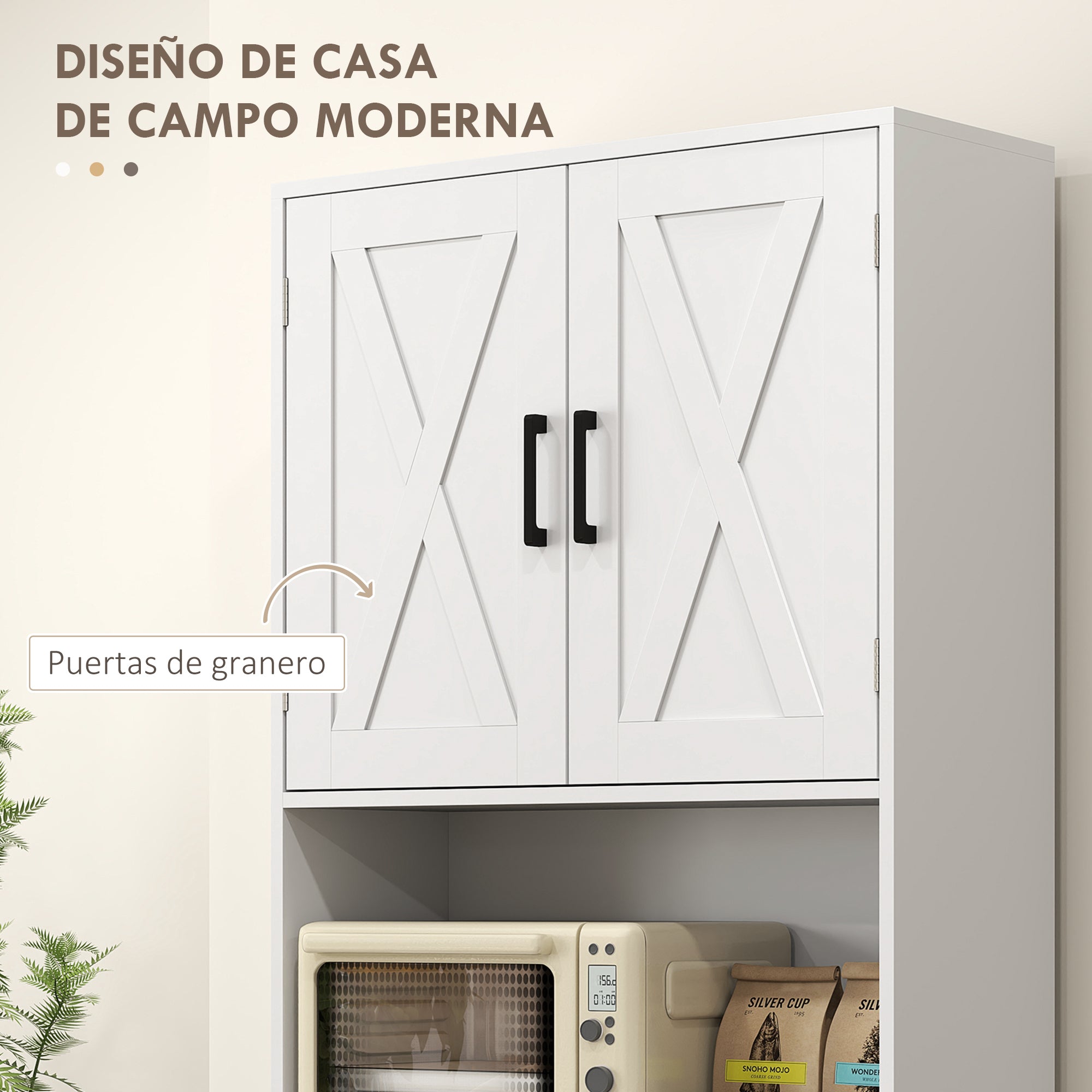 Armário de Cozinha Rústico 70x40x180 cm Branco